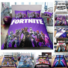 Charger l'image dans la galerie, 3D Cartoon Bedding Suit Fortnites Quilt Cover Fortress Night Printed Bed Spead Child Bedroom Bed Duvet Cover Bedclothes 3pcs Set