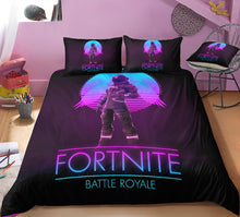 Charger l'image dans la galerie, 3D Cartoon Bedding Suit Fortnites Quilt Cover Fortress Night Printed Bed Spead Child Bedroom Bed Duvet Cover Bedclothes 3pcs Set