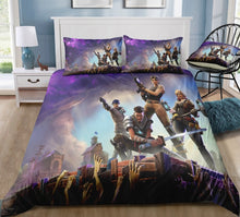 Charger l'image dans la galerie, 3D Cartoon Bedding Suit Fortnites Quilt Cover Fortress Night Printed Bed Spead Child Bedroom Bed Duvet Cover Bedclothes 3pcs Set
