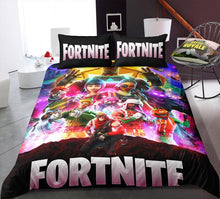 Charger l'image dans la galerie, 3D Cartoon Bedding Suit Fortnites Quilt Cover Fortress Night Printed Bed Spead Child Bedroom Bed Duvet Cover Bedclothes 3pcs Set