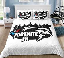 Charger l'image dans la galerie, 3D Cartoon Bedding Suit Fortnites Quilt Cover Fortress Night Printed Bed Spead Child Bedroom Bed Duvet Cover Bedclothes 3pcs Set