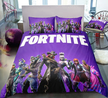Charger l'image dans la galerie, 3D Cartoon Bedding Suit Fortnites Quilt Cover Fortress Night Printed Bed Spead Child Bedroom Bed Duvet Cover Bedclothes 3pcs Set