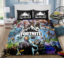 Charger l'image dans la galerie, 3D Cartoon Bedding Suit Fortnites Quilt Cover Fortress Night Printed Bed Spead Child Bedroom Bed Duvet Cover Bedclothes 3pcs Set