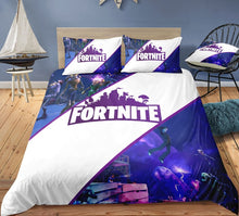 Charger l'image dans la galerie, 3D Cartoon Bedding Suit Fortnites Quilt Cover Fortress Night Printed Bed Spead Child Bedroom Bed Duvet Cover Bedclothes 3pcs Set
