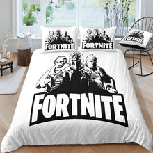 Charger l'image dans la galerie, 3D Cartoon Bedding Suit Fortnites Quilt Cover Fortress Night Printed Bed Spead Child Bedroom Bed Duvet Cover Bedclothes 3pcs Set