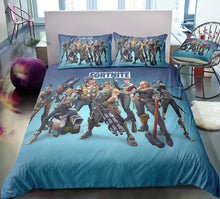 Charger l&#39;image dans la galerie, 3D Cartoon Bedding Suit Fortnites Quilt Cover Fortress Night Printed Bed Spead Child Bedroom Bed Duvet Cover Bedclothes 3pcs Set
