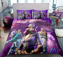 Charger l&#39;image dans la galerie, 3D Cartoon Bedding Suit Fortnites Quilt Cover Fortress Night Printed Bed Spead Child Bedroom Bed Duvet Cover Bedclothes 3pcs Set
