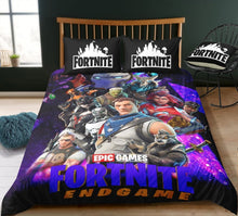 Charger l&#39;image dans la galerie, 3D Cartoon Bedding Suit Fortnites Quilt Cover Fortress Night Printed Bed Spead Child Bedroom Bed Duvet Cover Bedclothes 3pcs Set
