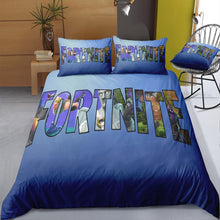 Charger l&#39;image dans la galerie, 3D Cartoon Bedding Suit Fortnites Quilt Cover Fortress Night Printed Bed Spead Child Bedroom Bed Duvet Cover Bedclothes 3pcs Set
