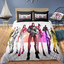 Charger l&#39;image dans la galerie, 3D Cartoon Bedding Suit Fortnites Quilt Cover Fortress Night Printed Bed Spead Child Bedroom Bed Duvet Cover Bedclothes 3pcs Set
