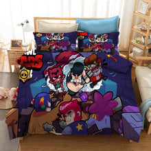 Charger l&#39;image dans la galerie, Bedding Set Brawls Cartoon Stars Anime Figure Quilt Cover Pillowcase Kid Child Room Bedclothes Bed Spead Duvet Cover 3Pcs Suit

