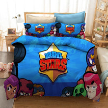 Charger l&#39;image dans la galerie, Bedding Set Brawls Cartoon Stars Anime Figure Quilt Cover Pillowcase Kid Child Room Bedclothes Bed Spead Duvet Cover 3Pcs Suit
